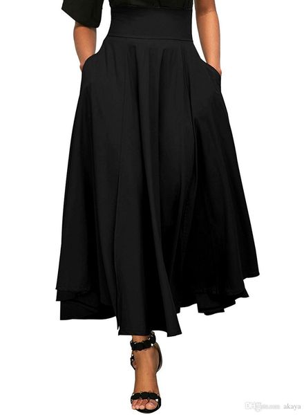 2018 spring fashion skirt with pocket cotton solid ankle-length vintage skirt for women black long skirt
2018 spring fashion skirt with pocket cotton solid ankle-length vintage skirt for women black long skirt