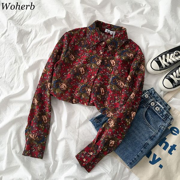 woherb women spring new corduroy blouses vintage floral blouse long sleeve shirt women camisas femininas fashion shirt, White
woherb women spring new corduroy blouses vintage floral blouse long sleeve shirt women camisas femininas fashion shirt, White