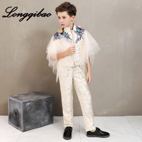 children's model catwalk show small host piano costumes boys suit vest suit girls personality tide, White
children's model catwalk show small host piano costumes boys suit vest suit girls personality tide, White