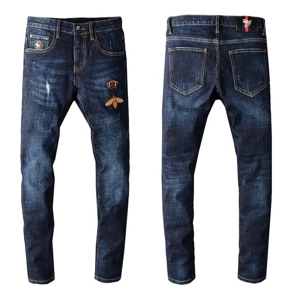 new italy style men's distressed pants embroidery letters patchwork skinny denim washed black jeans slim trouser #702, Blue
new italy style men's distressed pants embroidery letters patchwork skinny denim washed black jeans slim trouser #702, Blue