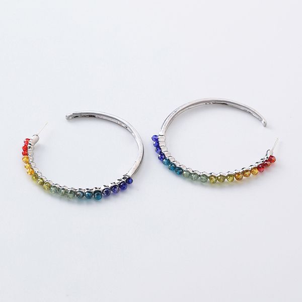 hz 2019 new s925 silver exaggerated rainbow gradient transparent rhinestone color metal circle hoop earrings for women vacation, Golden;silver
hz 2019 new s925 silver exaggerated rainbow gradient transparent rhinestone color metal circle hoop earrings for women vacation, Golden;silver