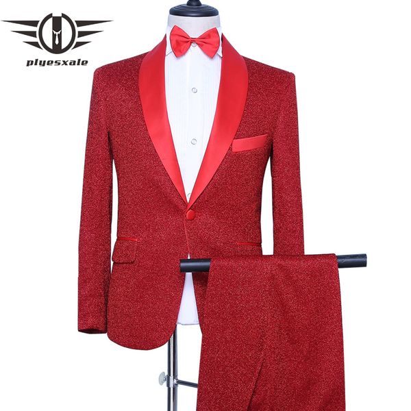 plyesxale red wedding suits for men latest coat pant designs shiny glitter tuxedo two pieces costume homme stage prom suit q606, White;black
plyesxale red wedding suits for men latest coat pant designs shiny glitter tuxedo two pieces costume homme stage prom suit q606, White;black