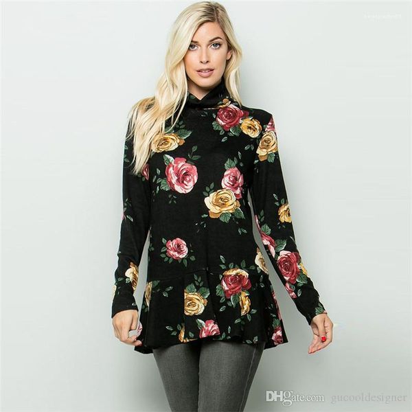 printed tshirts autumn turtle neck female tees casual ladies panelled long womens designer floral, White
printed tshirts autumn turtle neck female tees casual ladies panelled long womens designer floral, White