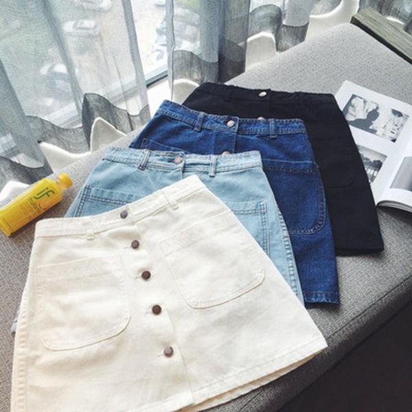 2020 new summer women a-line single button skirts denim short skirt high waist slim female pocket causal short mini skirt, Black
2020 new summer women a-line single button skirts denim short skirt high waist slim female pocket causal short mini skirt, Black