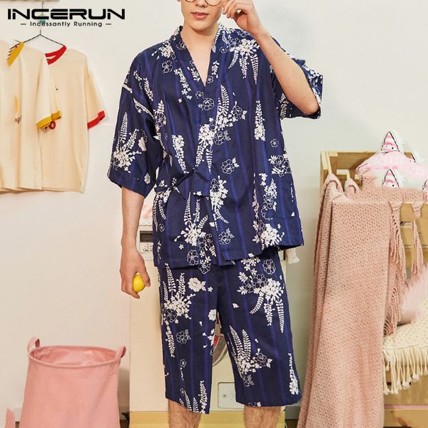 men's sleepwear men printed pajamas sets half sleeve loose v neck homewear kimono leisure shorts nightwear suit 5xl incerun 7, Black;brown
men's sleepwear men printed pajamas sets half sleeve loose v neck homewear kimono leisure shorts nightwear suit 5xl incerun 7, Black;brown