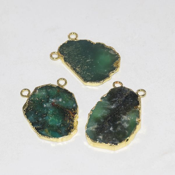 natural slice raw chrysoprase irregular pendant femme 2019 green chakra big random slab stone connector for women accessories, Silver
natural slice raw chrysoprase irregular pendant femme 2019 green chakra big random slab stone connector for women accessories, Silver