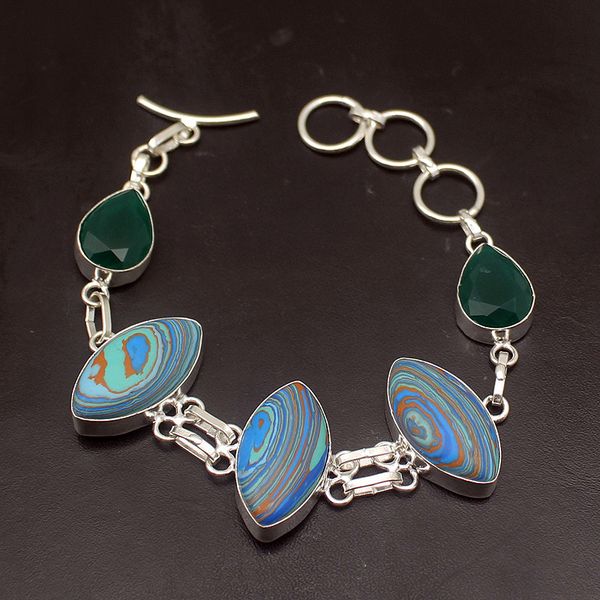 beautiful natural stripejasper greenagate 925 sterling silver women links chain bracelet 8 inch h560, Black
beautiful natural stripejasper greenagate 925 sterling silver women links chain bracelet 8 inch h560, Black