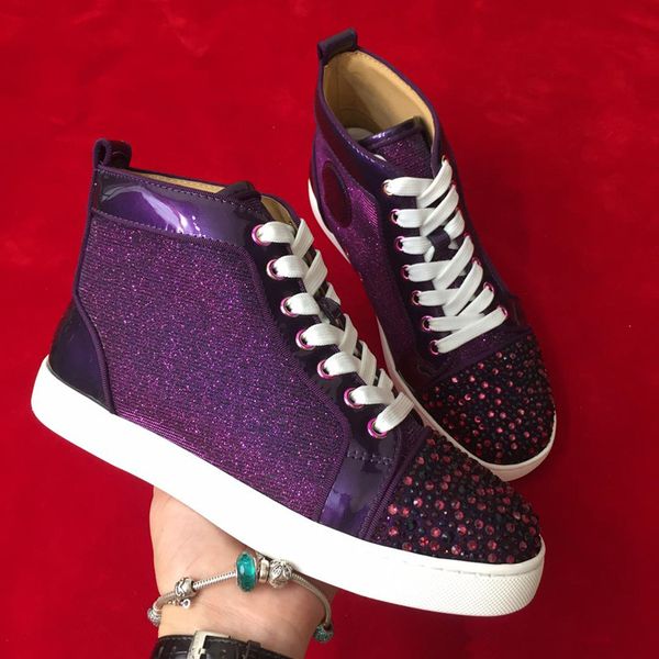 fashion designer high cut spikes flats shoes red bottom shoes for women mens luxury party lovers purple genuine leather casual sneakers, Black
fashion designer high cut spikes flats shoes red bottom shoes for women mens luxury party lovers purple genuine leather casual sneakers, Black