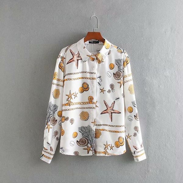2020 spring summer new shells chain print white zaraing women shirt blouse vadiming sheining female shirt clothes dfp8619
2020 spring summer new shells chain print white zaraing women shirt blouse vadiming sheining female shirt clothes dfp8619