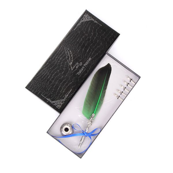 stainless steel pen tip feather pen smooth writing head stationery set a holder, five replaceable nibs, a feather pen
stainless steel pen tip feather pen smooth writing head stationery set a holder, five replaceable nibs, a feather pen