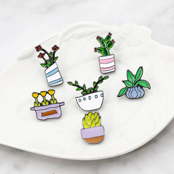 new arrival cute potted plant cactus daffodil flower pins brooches women men enamel label pins brooches gifts, Gray
new arrival cute potted plant cactus daffodil flower pins brooches women men enamel label pins brooches gifts, Gray