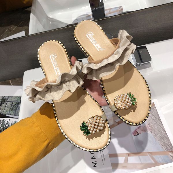 2019 summer women casual flat pearl slippers beach flip flops female pu leather shoes girls comfortable footwear drop shipping, Black
2019 summer women casual flat pearl slippers beach flip flops female pu leather shoes girls comfortable footwear drop shipping, Black