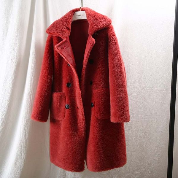 2019 korean winter women real fur coat solid color wool jackets female large grain sheep shearing composite fur parkas elegant, Black
2019 korean winter women real fur coat solid color wool jackets female large grain sheep shearing composite fur parkas elegant, Black