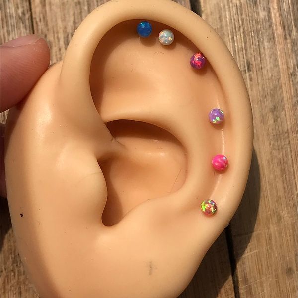 other 1pc opal tragus earriing stud 20g stainless steel daith piercing ear cartilage helix earring body percing jewelry, Slivery;golden
other 1pc opal tragus earriing stud 20g stainless steel daith piercing ear cartilage helix earring body percing jewelry, Slivery;golden