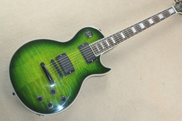 green electric guitar with flame maple veneer,gold hardware,rosewood fretboard,offer customized
green electric guitar with flame maple veneer,gold hardware,rosewood fretboard,offer customized