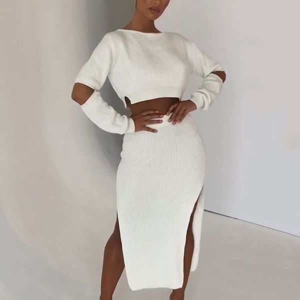2019 women fashion striped solid color o collar tight-fitting navel irregular two-sided split skirt 2pcs, White
2019 women fashion striped solid color o collar tight-fitting navel irregular two-sided split skirt 2pcs, White