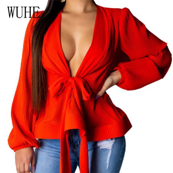 wuhe hollow out deep v neck casual office pleated shirt elegant bodycon bandage lace-up chiffon blouses blusas feminina, White
wuhe hollow out deep v neck casual office pleated shirt elegant bodycon bandage lace-up chiffon blouses blusas feminina, White