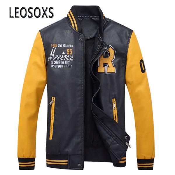 leosoxs men baseball jacket embroidered leather pu coats slim fit college fleece pilot jackets men's stand collar jac, Black;brown
leosoxs men baseball jacket embroidered leather pu coats slim fit college fleece pilot jackets men's stand collar jac, Black;brown