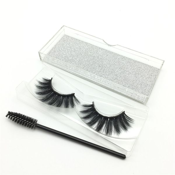 

3d mink hair fasle eyelash with portable eye lash brush soft thick natural mink eyelashes false eyelashes lashes extension fake eyelashes