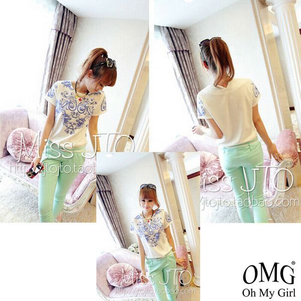 wholesale 2019 new women ladies summer new casual white chiffon blouse tee blue floral print round-neck t-shirt
wholesale 2019 new women ladies summer new casual white chiffon blouse tee blue floral print round-neck t-shirt