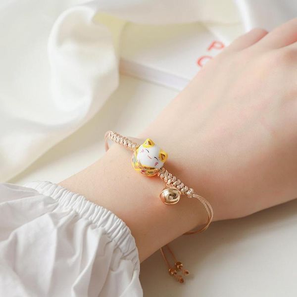 1pc simple and cute ceramic kitten bracelet female fresh student hand-woven lucky cat tassel couple fashion hand strap bracelets, Black
1pc simple and cute ceramic kitten bracelet female fresh student hand-woven lucky cat tassel couple fashion hand strap bracelets, Black