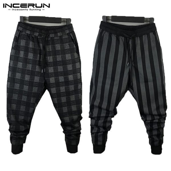 incerun 2019 winter mens fashion pants plaid stripe elastic waist joggers harem pants streetwear trousers men plus size pantalon y19073001, Black
incerun 2019 winter mens fashion pants plaid stripe elastic waist joggers harem pants streetwear trousers men plus size pantalon y19073001, Black