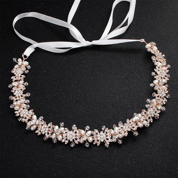 pearl hairbands silver/gold/rose gold color wedding hair jewelry rhinestone head decoration crystal alloy handmade headbands, Golden;white 
pearl hairbands silver/gold/rose gold color wedding hair jewelry rhinestone head decoration crystal alloy handmade headbands, Golden;white