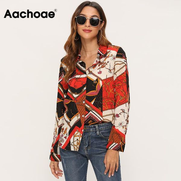 women chain print blouses 2020 loose casual long sleeve office shirt leisure turn down collar plus size tunic haut femme, White
women chain print blouses 2020 loose casual long sleeve office shirt leisure turn down collar plus size tunic haut femme, White