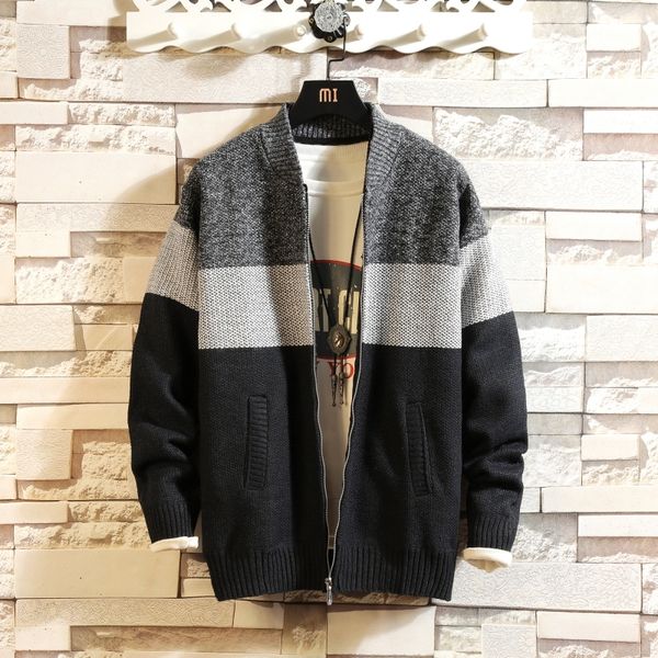 winter new sweater men fashion contrast color casual warm plus velvet sweater jacket man streetwear versatile zipper, White;black
winter new sweater men fashion contrast color casual warm plus velvet sweater jacket man streetwear versatile zipper, White;black