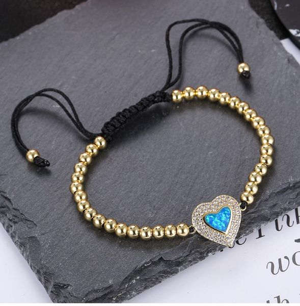 gold silver rose gold micro pave cubic zirconia cz zircon rope adjusted macrame blue opal bracelet tg43 heart braided bangles, Black
gold silver rose gold micro pave cubic zirconia cz zircon rope adjusted macrame blue opal bracelet tg43 heart braided bangles, Black