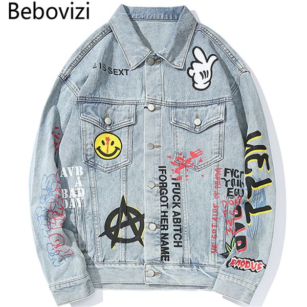 bebovizi 2019 hip hop men denim jacket and coats streetwear graffiti fashion man blue jacket hipster japan outwear, Black;brown
bebovizi 2019 hip hop men denim jacket and coats streetwear graffiti fashion man blue jacket hipster japan outwear, Black;brown