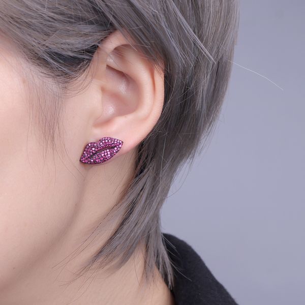 new arrival statement earrings fine jewelry s925 sterling silver purple mysterious lips earrings for women charm zircon jewelry, Black
new arrival statement earrings fine jewelry s925 sterling silver purple mysterious lips earrings for women charm zircon jewelry, Black