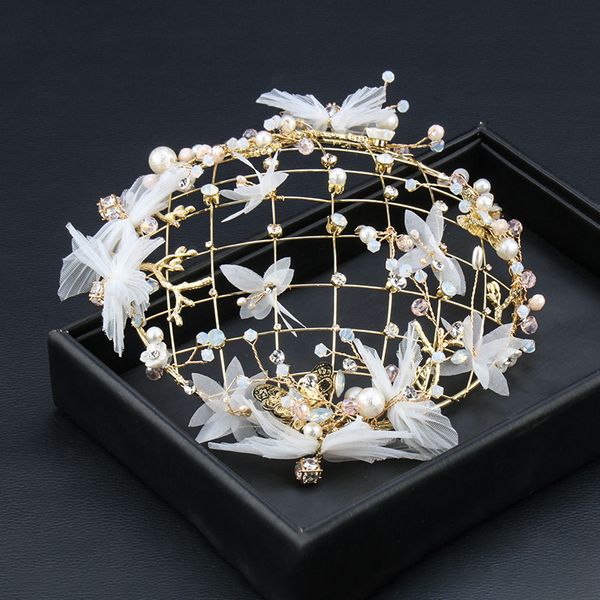 banquet with jewelry bride headdress korean gold flower hat european hair jewelry earrings wedding hair jewelry, Golden;white
banquet with jewelry bride headdress korean gold flower hat european hair jewelry earrings wedding hair jewelry, Golden;white
