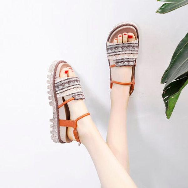 sandals female 2020 new summer flat shoes thick bottom fashion retro national style wild ins tide beach shoes, Black
sandals female 2020 new summer flat shoes thick bottom fashion retro national style wild ins tide beach shoes, Black