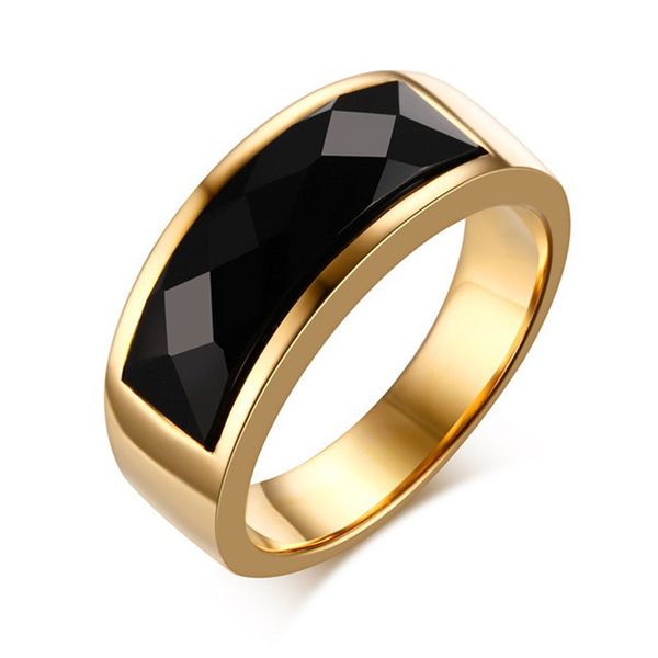 hip hop rock gold color stainless steel black agates round finger ring for men jewelry drop shipping, Silver
hip hop rock gold color stainless steel black agates round finger ring for men jewelry drop shipping, Silver