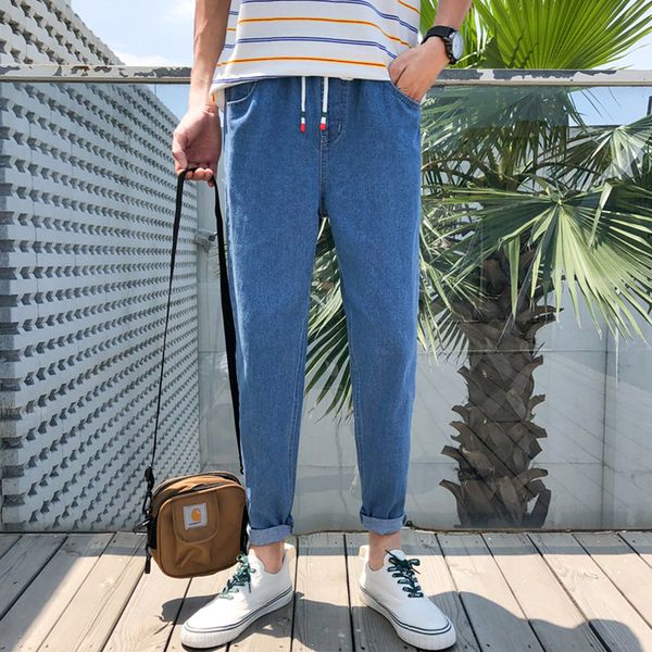 2019 jeans male trend self-cultivation bound feet pants leisure time nine part hip hop mens clothing thin chinese style blue
2019 jeans male trend self-cultivation bound feet pants leisure time nine part hip hop mens clothing thin chinese style blue