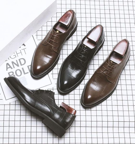 men business dress handmade shoes brown black pointed toe fashion men genuine leather shoes party office oxfords
men business dress handmade shoes brown black pointed toe fashion men genuine leather shoes party office oxfords