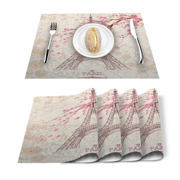 4/6 pcs placemat table mat cherry blossom paris tower printed for tables heat-insulation linen cotton kitchen dining pads set
4/6 pcs placemat table mat cherry blossom paris tower printed for tables heat-insulation linen cotton kitchen dining pads set