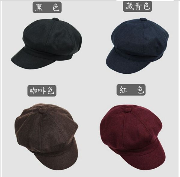 men and women fashion octagonal cap solid color felt newsboy beret hat autumn winter male female flat caps painter caps, Blue;gray
men and women fashion octagonal cap solid color felt newsboy beret hat autumn winter male female flat caps painter caps, Blue;gray