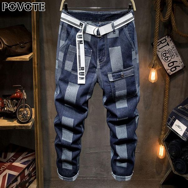 povote 2020 new jeans with holes men's slim elastic retro leggings popular european and american white stripe jeans t200410, Black
povote 2020 new jeans with holes men's slim elastic retro leggings popular european and american white stripe jeans t200410, Black