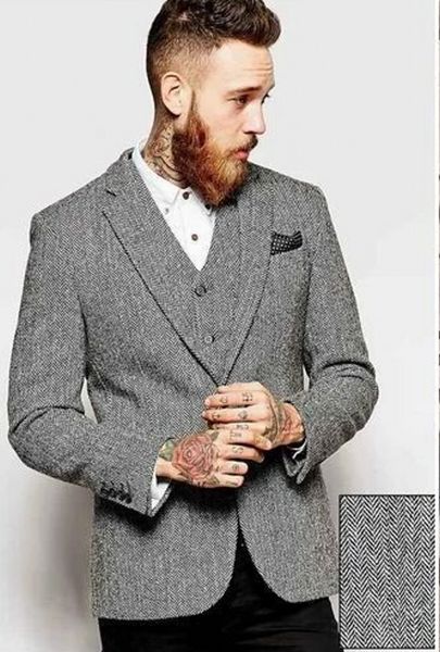 winter fashion grey harringbone groom tuxedos notch lapel one button men wedding tuxedos men dinner party suit(jacket+pants+tie+vest)1908, Black;gray 
winter fashion grey harringbone groom tuxedos notch lapel one button men wedding tuxedos men dinner party suit(jacket+pants+tie+vest)1908, Black;gray