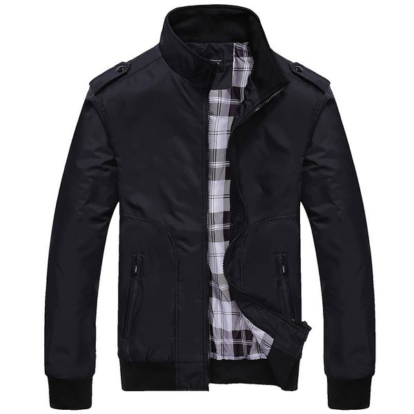 spring and autumn new style men stand collar solid color slim fit coat large size casual versatile jacket men's, Black;brown
spring and autumn new style men stand collar solid color slim fit coat large size casual versatile jacket men's, Black;brown