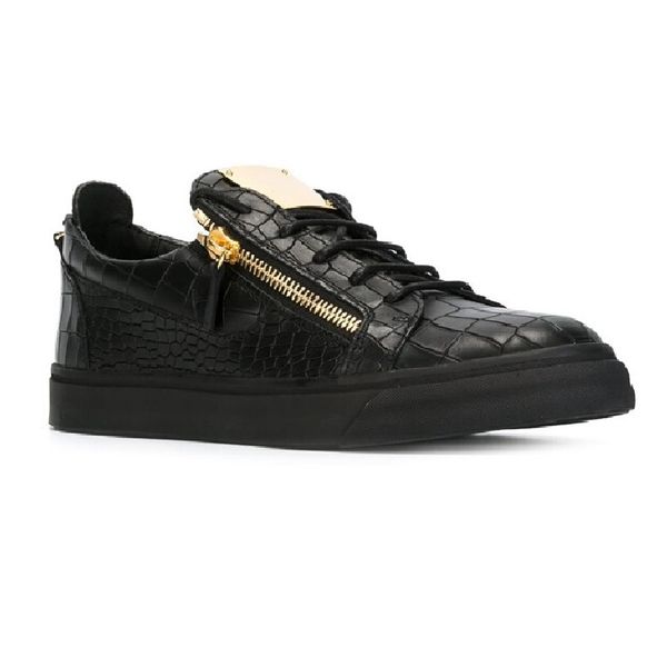 men designer shoes zipper flat crocodile line leather mens womens casual shoes low sneakers fashion 35-46, Black
men designer shoes zipper flat crocodile line leather mens womens casual shoes low sneakers fashion 35-46, Black