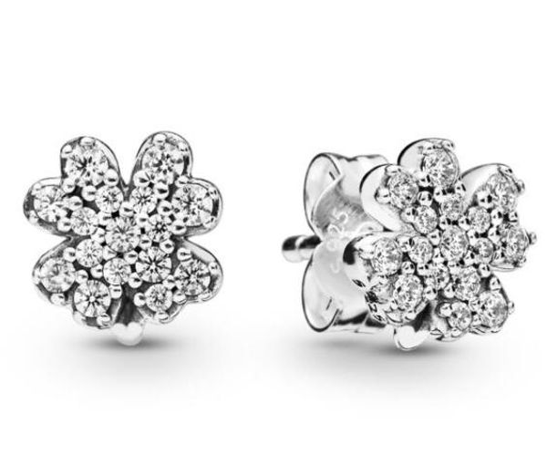 original 925 sterling silver earring radiant clovers stud earrings with crystal for women wedding gift fashion jewelry, Golden;silver
original 925 sterling silver earring radiant clovers stud earrings with crystal for women wedding gift fashion jewelry, Golden;silver