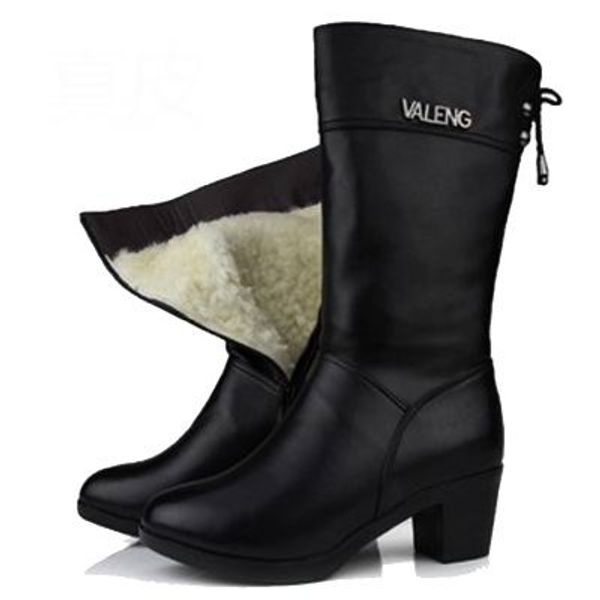 boots winter wool fur inside warm shoes women high heels genuine leather handmade snow footwear botas, Black
boots winter wool fur inside warm shoes women high heels genuine leather handmade snow footwear botas, Black