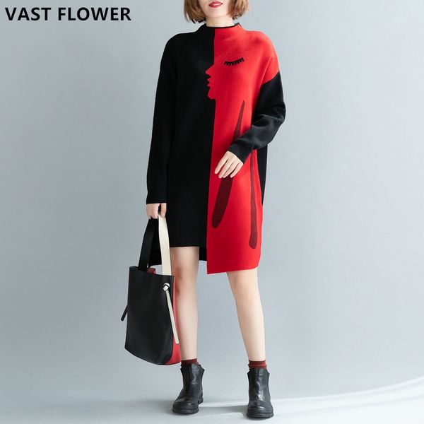 plus size knitted vintage women dress character pattern long sleeve oversize loose casual vestidos winter sweater dresses 2019, Black;gray
plus size knitted vintage women dress character pattern long sleeve oversize loose casual vestidos winter sweater dresses 2019, Black;gray