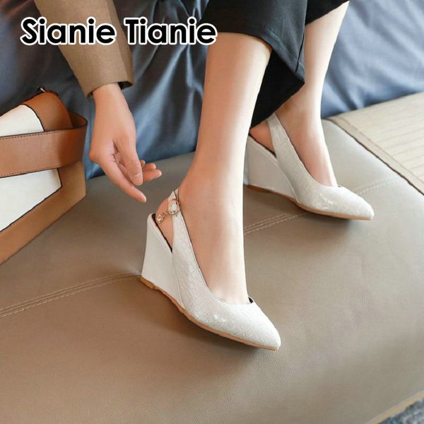sianie tianie 2020 patent pu crocodile leather womens shoes slingback womens sandals wedges high heels size 33-43 lady sandles, Black
sianie tianie 2020 patent pu crocodile leather womens shoes slingback womens sandals wedges high heels size 33-43 lady sandles, Black