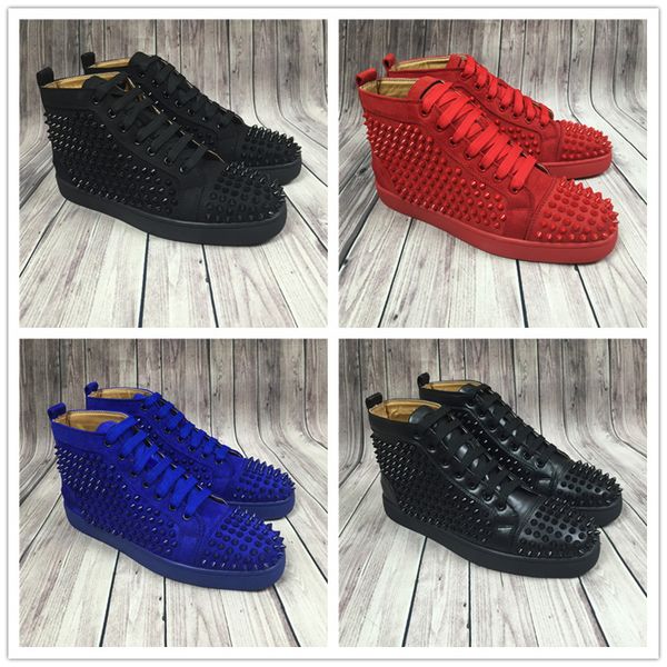 original box superstar high red blue sneaker flat bottom fashion rivets studded lace up causal shoe red bottoms man woman sneaker, Black
original box superstar high red blue sneaker flat bottom fashion rivets studded lace up causal shoe red bottoms man woman sneaker, Black