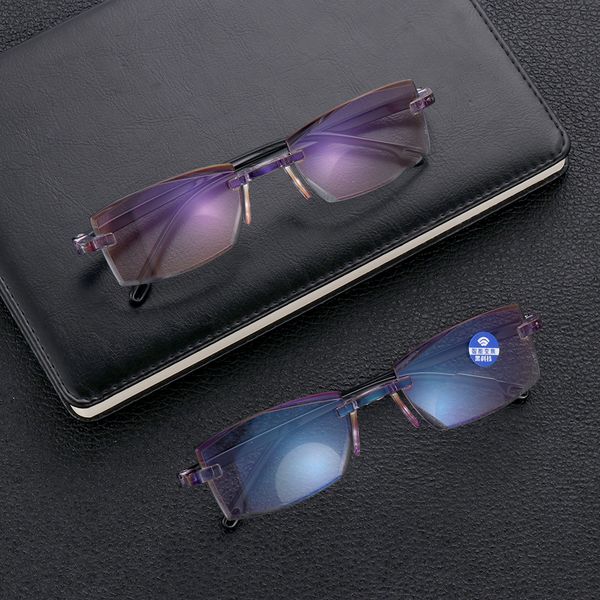 1.0~+4.0 ultralight rimless reading glasses progressive multifocal presbyopia eyeglasses blue light blocking computer goggles, Silver
1.0~+4.0 ultralight rimless reading glasses progressive multifocal presbyopia eyeglasses blue light blocking computer goggles, Silver