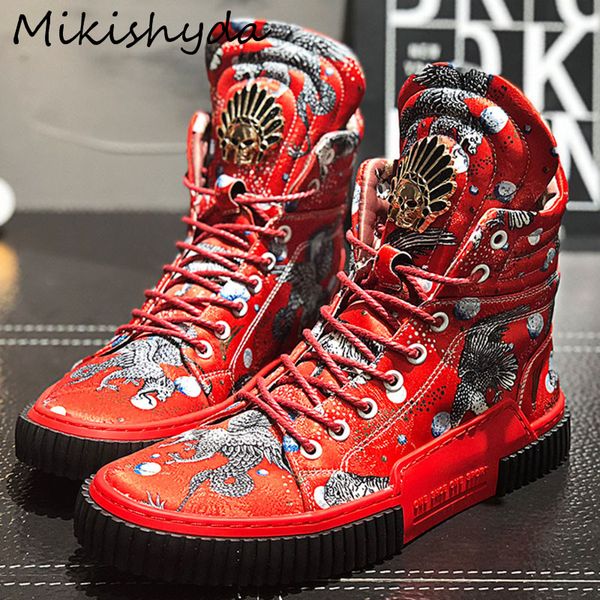 mikishyda new high shoes man mixed color print lace up metal decoration street style hip hop leisure shoes denim ma, Black
mikishyda new high shoes man mixed color print lace up metal decoration street style hip hop leisure shoes denim ma, Black